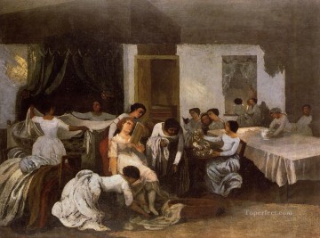  Gustav Obras - Vestir a la muerta Vestir a la novia Realista Realista pintor Gustave Courbet